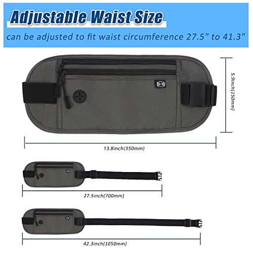 Cinto de dinheiro de viagem para homens e mulheres, carteira de passaporte com tecnologia RFID ocult