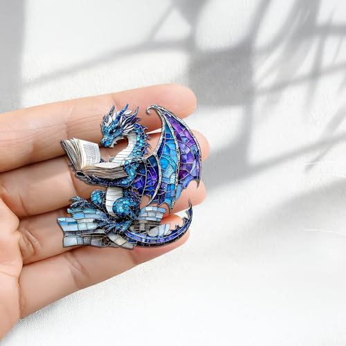 Imán decorativo para nevera dragón azul acrílico miniatura 4