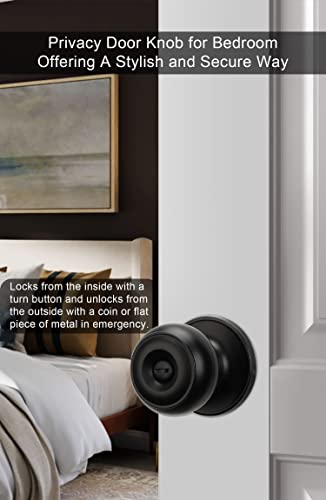 goldenwarm Matte Black Interior Privacy Door Knobs #TOP14