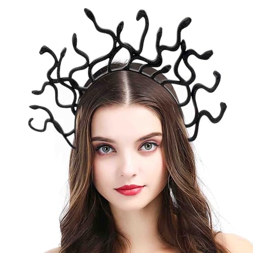 Halloween Snake Cerchietto, Snake Headband, Donna Snake Copricapo, Snake Feste Headband, Fascia Capelli per Halloween, Cosplay, Feste Tema, Carnevale(Nero)