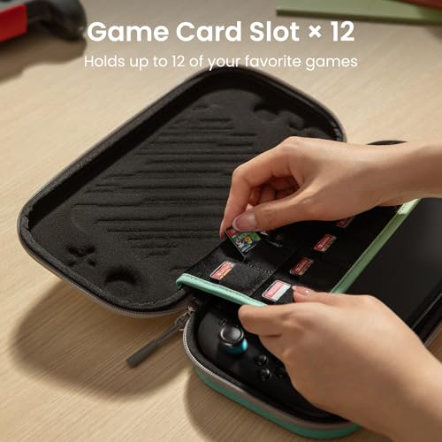 Image of tomtoc Slim Carrying Case for Nintendo Switch 2 Model 2025, Odorless Felt Protective Hard Shell with 12 Game Card Slots, Portable Travel Storage Case, with Original Patent and All-Round Protection