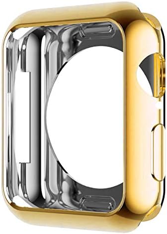 HANKN Case for Apple Watch Series 8 7 41mm /Series Se 6 5 4 Case Gold 40mm, Plated Soft TPU Cover Protective Iwatch Bumper [No Front Screen Protector] (Gold)