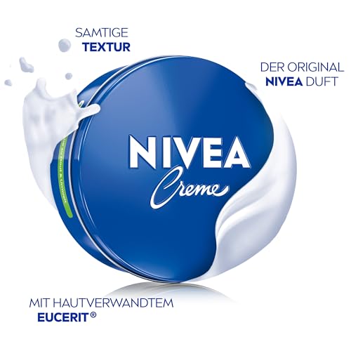 NIVEA Creme Dose Universalpflege, klassische Feuchtigkeitscreme für alle Hauttypen, reichhaltige Hautpflege mit hautverwandtem Eucerit (400 ml)