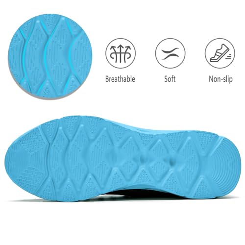 Image of Tvtaop Running Shoes Womens Sneakers Tennis Walking Workout Gym Shoes Lightweight Comfortable Trail Running,Blue,Women's Size 6.5
