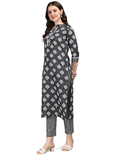Image of NAINVISH Cotton Blend Floral Regular Women's Kurtas & Kurtis