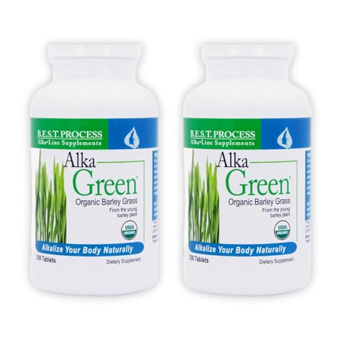 Morter HealthSystem Alka•Green Tablets (2 Pack) Best Process Alkaline — Nutrient Dense Organic Barley Grass Supplement — Natural Source of Enzymes & Amino Acids