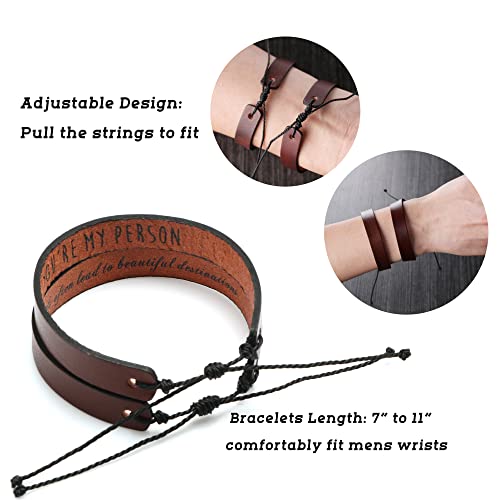 Joycuff Easter Gifts For Boyfriend Genuine Leather Bracelets For Men Christian Jesus Religious Bracelets For Who You Love With Bible Verse I Am With You Always #TOP4
