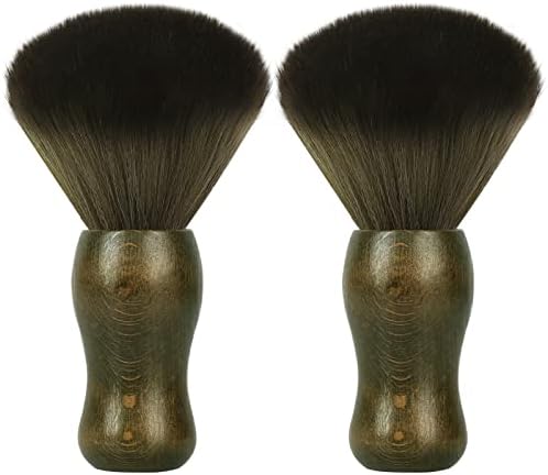 Barber Brush, Shaving Brush, AISEELY Barber Neck Duster for Hair Cutting, Professional Hair Brush Cleaner with Wooden Handle Barber Supplies (2pcs)