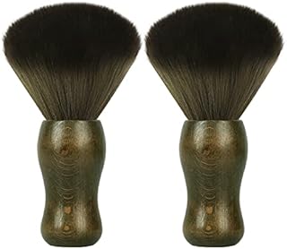 Barber Brush, Shaving Brush, AISEELY Barber Neck Duster for Hair Cutting, Professional Hair Brush Cleaner with Wooden Handle Barber Supplies (2pcs)