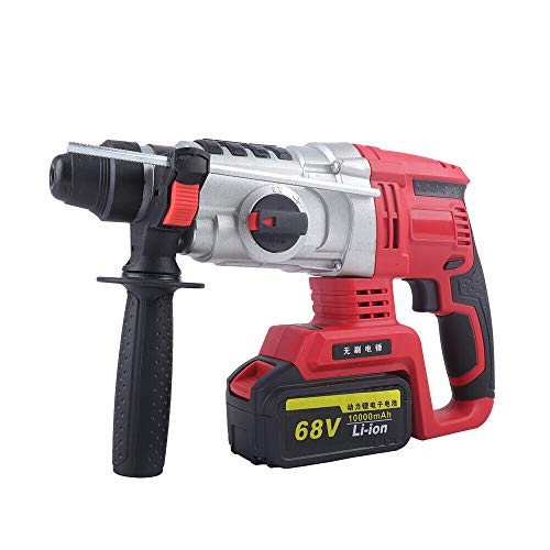 68V Electric Rotary Hammer Drill Plus Demolition Cordless Hammer Drill Brushless Chargeable Demolition Hammer Kits 3200R/Min
