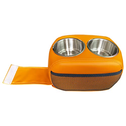 TFORESTER Pontoon Double Drink Holder Boat Cup Holders Steel Slide Resistant Cup Holder Car Seat Cup-Yellow+Silver Cup+Grid