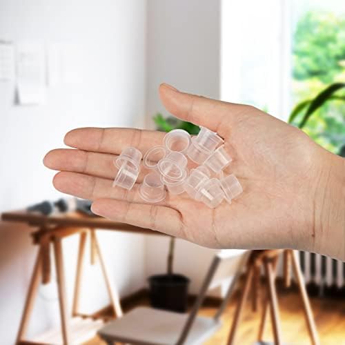 PROUSKY Ink Caps Cups, 100 Pieces Disposable Ink Cap, Plastic Ink Containers for Small Ink Pigment Cups(8mm)