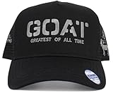 KBVT-267 BLK-BLK Goat Mesh Trucker Cap Hat Adjustable Snapback Hat