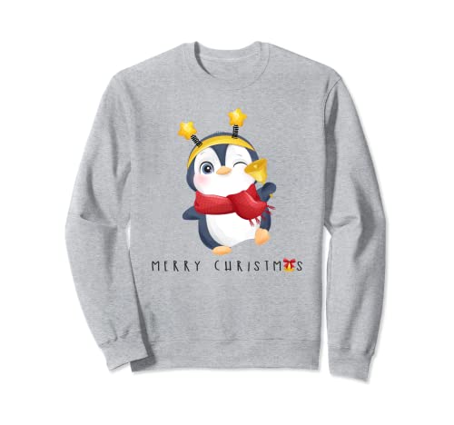 Merry Christmas Cute Penguin T-Shirt Pijama de vacaciones Sudadera