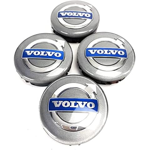 4 Pcs 64mm Hub Centre Caps for Volvo, Rustproof Wheel Center Cover Cap, Car Alloy Tire Rims Replacement Emblem Covers Cover