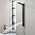 BWE Modern Rainfall Shower Panel Tower System Multi-function 304 Stainless Steel Shower Tower Massage System with 2 Powerful Body Jets and Shower Hand Black