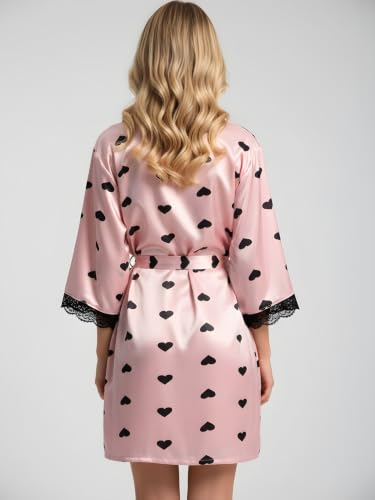 Image of Xs and Os Women Satin Short Nighty Babydoll Nightwear Robe