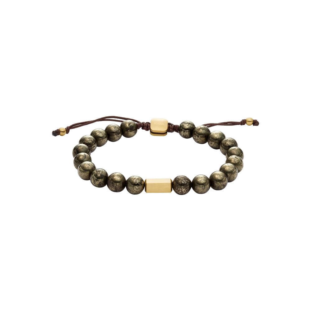 Fossil Herren-Edelstahl-Perlenarmband mit Schieberverschluss 8.8L