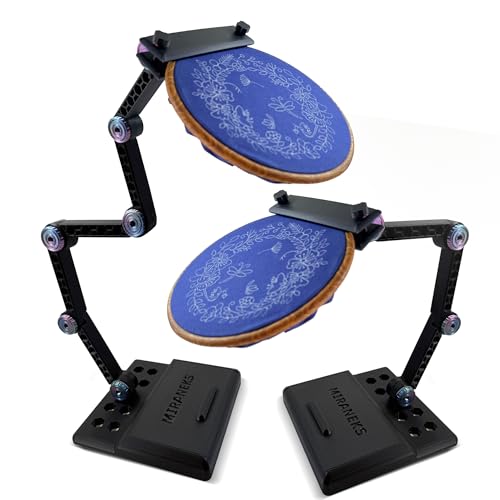 Modular Embroidery Stand with Built-in Organizer – Adjustable Frame for Cross Stitch – Use on Table or Floor – Easy to Assemble – Made in USA – Compact, (Black)