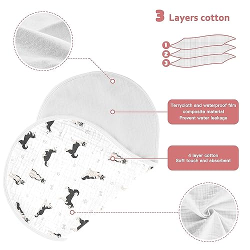 Image of Muslin Baby Burp Cloths, Cute Dogs Siberian Husky Baby Rags Comfy Soft Absorbent in for Newborn Boys and Girls 1 Piece 22 x 11 Inch