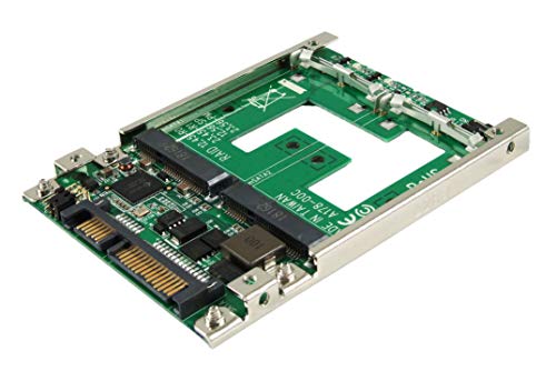 Ableconn ISAT-178R 2.5 7mm SATA III Adapter with Aluminum Frame Bracket for Dual mSATA SSD with Hardward RAID - Retain 2X mSATA SSD as 7mm 2.5-inch SATA Drive