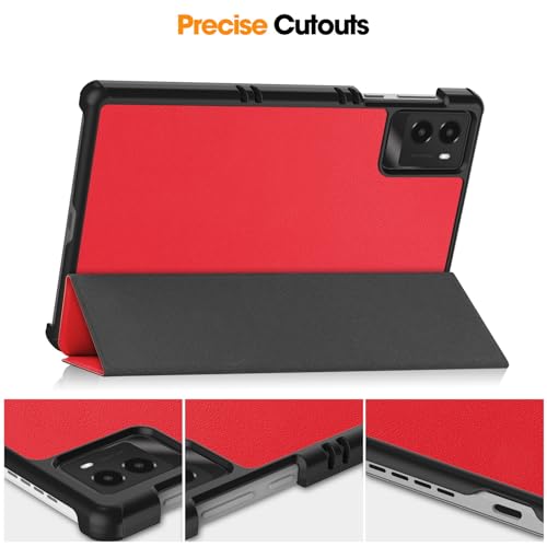 Image of Case for Lenovo Legion Y700 (2025) 3rd Generation TB-321FC 8.8 inch, Folio Slim Smart Cover Lightweight Hard Shell Protective Case with Multi-Angle Stand -Red