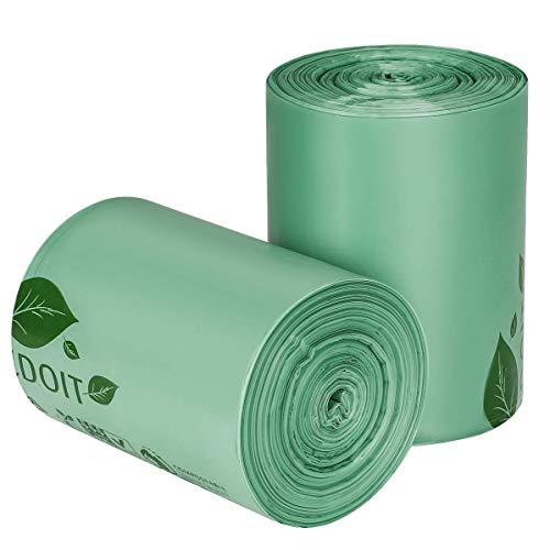 EZDOIT ASTM D6400 100% Compostable Bags 2.6 Gallon Extra Thick 0.85 Mils,Small Kitchen