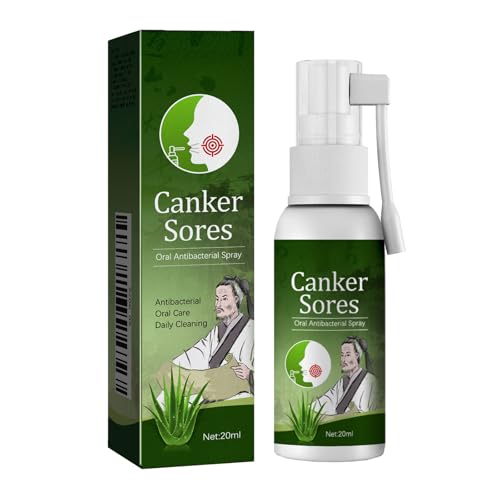Mnozreo Spray Calmante Bucal Ulceras Orales,Alivio Dolores Boca,Canker Sore Relief Bucal,Cuidado Oral,Spray Bucal para Boca Seca,20ML,1PC