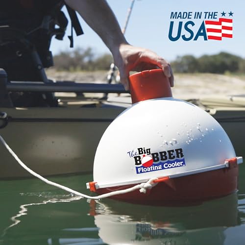 The Big Bobber Floating Cooler, Outdoors Floating Ice Chest, Portable Drifter Cooler, Keeps Beverage Cold