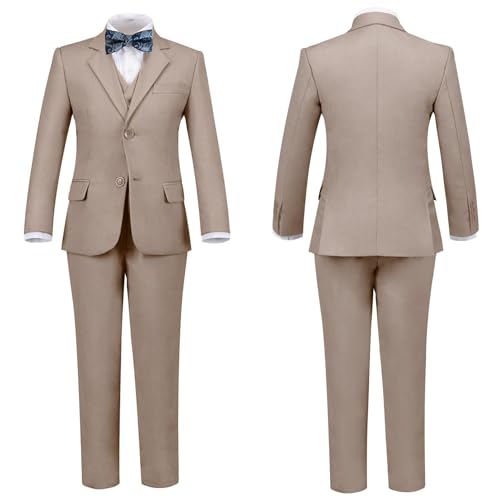 Image of Boys Suit for Kids Formal Slim Fit Tuxedo Suits Ring Bearer Outfit
