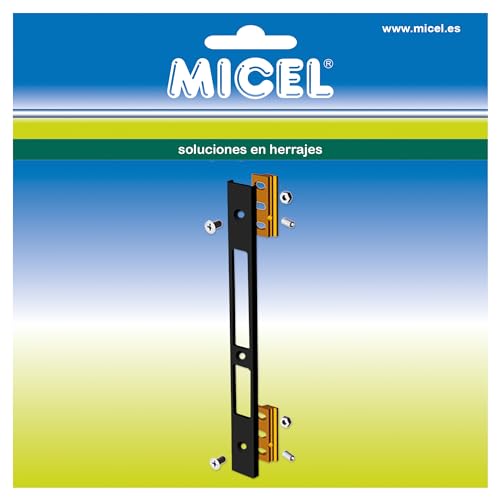 MICEL - 92291 - Cerradero Doble Europeo de Aluminio, acabado Negro, 225 x 22 x 6,15 mm