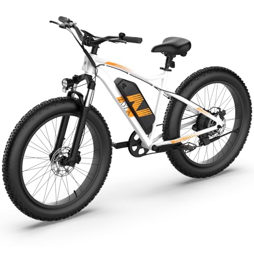 ZDZA Electric Bike, 26'x4.0' Fat Tire Ebike for Adults, 1500W Peak Motor, Electric Mountain Bike, 28 mph Top Speed, E Bike with LCD Colorful Display, 7 Speed, UL2849 Certified (White)