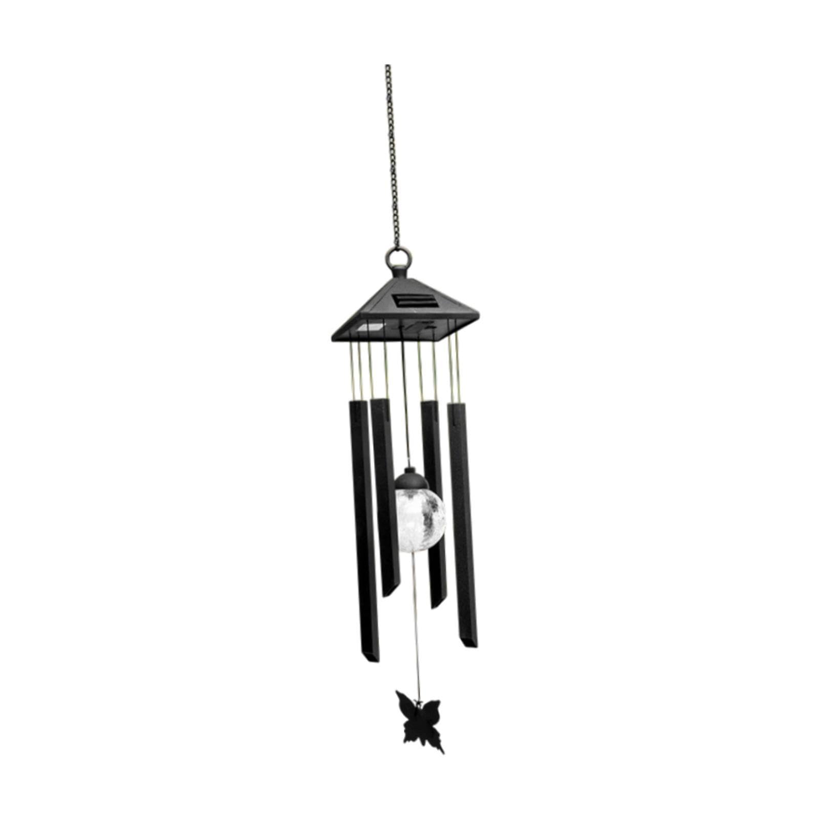 Baoblaze Outdoor Solar Light Wind Chime Hanging Decoration Sturdy Accessories for Patio Landscape Colour Changing Lantern Height 75cm