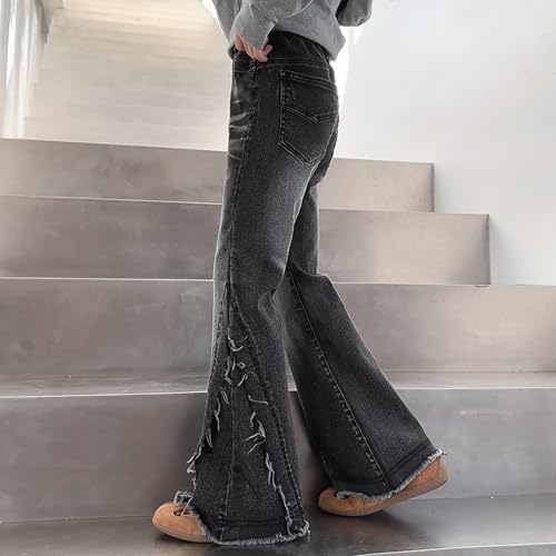 Flared Leggings for Girls Elastic High Waist Bell Bottom Denim Pants Kids Girls Y2k Jeans Wide Leg Fall Winter Jeans2