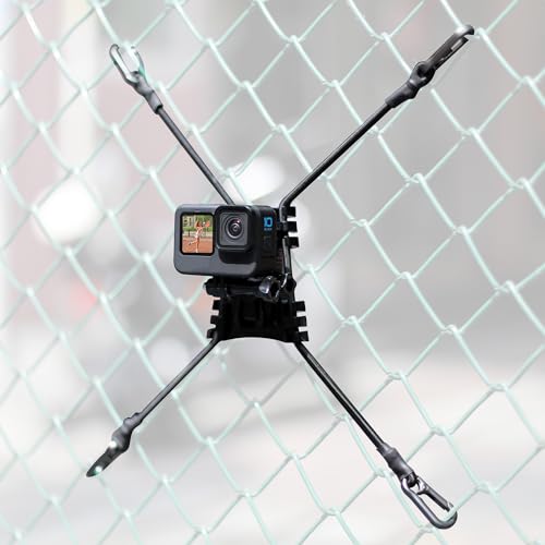 YALLSAME Fence Mount for GoPro Hero 13 12 11 10 9 8 7 6 5 4 3 Max Mini AKASO DJI Action Chain Link Fence Backstop Mount Fit for Softball/Baseball/Tennis Games/Paddle Board