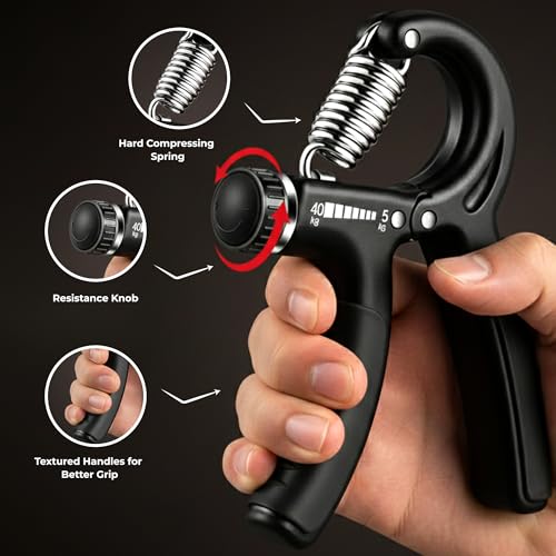 Image of Durafit91 Fit Pro Adjustable Hand Gripper for Men & Women - Grip Strengthener for Forearm, Wrist & Finger Workout, Home & Gym Fitness Equipment