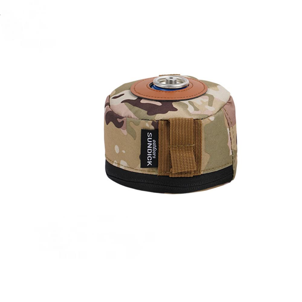 SPORTARC Outdoor Camping Fuel Canister Flat Gas Cylinder Tank Protector Cover Bag MC CAMOUFLAGE (S)