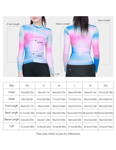 INBIKE Camisa feminina de ciclismo de manga comprida, respirável de secagem rápida com 3 bolsos tras