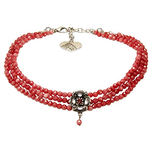 Preisvergleich Produktbild Alpenflüstern Trachten-Perlen-Kropfkette Frederike Trachtenkette, eleganter Damen-Trachtenschmuck, Dirndlkette hell-rot DHK213