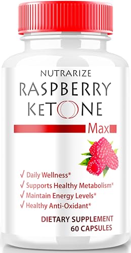 Nutrarize Raspberry Ketone Capsules, Official Raspberry Ketone For Weight Loss, All-Natural Keto Formula To Unlock Your Body And Fitness Goals, Raspberryketone 1200Mg Supplement cover