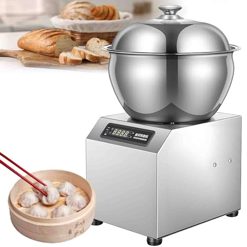 ylpddmm Amasadora Comercial de Espiral de 5 kg/8 kg, amasadora Espiral eléctrica de Doble rotación, amasadora con Temporizador de 0 a 30 Minutos, Ideal para Pizza y Pan 8KG