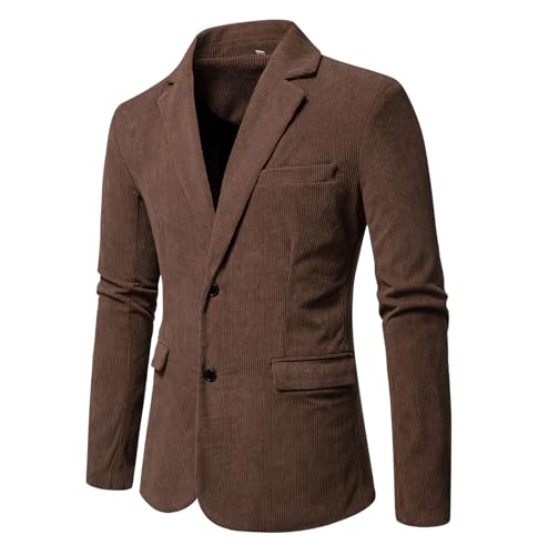 Men's Leisure Fashion Solid Double Button Corduroy Jacket Single Breasted Blazers2