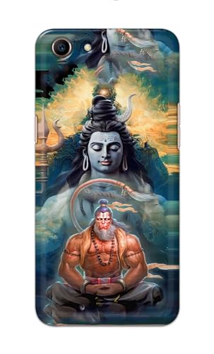 Image of PRINTFIDAA Printed Hard Back Cover Case for Oppo A1 | Oppo A83 | Oppo CPH1729 Back Cover (Lord Shiva and Hanuma) -112