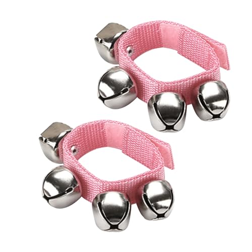 CashBeat Wrist Jingle Bells 2 Pack Adjustable Ankle Strap Pink