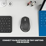 Logitech M720 Triathlon Multi-Device Wireless Mouse, Bluetooth, USB Unifying Receiver, 1000 DPI, 6 Programmable Buttons, 2-Year Battery, Compatible with Laptop, PC, Mac, iPadOS - Black - Image 4