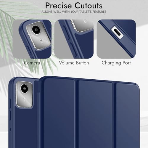 Image of Robustrion Case Cover for Lenovo Idea Tab Cover 11 inch with [Pencil Holder], Trifold Flip Cover Case for Lenovo Idea Tab Cover 11 inch [Auto Sleep Wake Support] - Navy