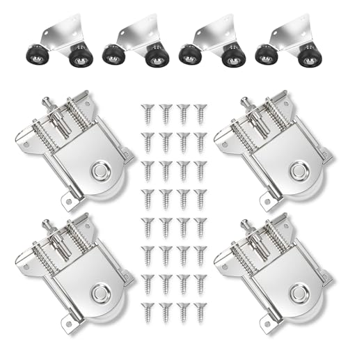 Cable Leader 4PCS Roulette Porte Coulissante Placard pour Roulette Porte Coulissante, Silencieuse, Portes Coulissantes de Meubles pour Armoires, Portes Coulissantes,...