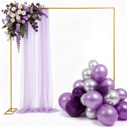 10x10 FT Backdrop Stand Heavy Duty Wedding Arch Stand with Base Metal Backdrop Stand Gold Arch Frame Party Arch for Garden Birthday Photo Booth Ceremony 22 Lbs Load Capacity