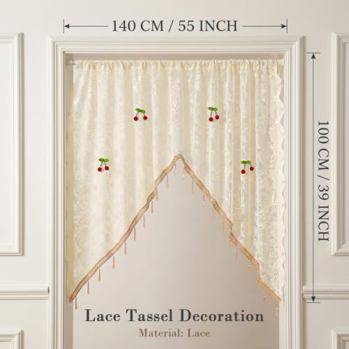 Image of HASTHIP Victorian Floral Sheer Curtain Valance for Windows