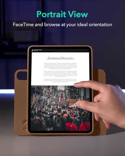 Image of ESR for iPad Air 13 Inch Case M4 /M3 /M2 (2026 /2025 /2024), Removable Magnetic Cover with Pencil Charging & Storage, Adjustable Portrait /Landscape Stand, 9 Standing Angles, Shift Series, Brown